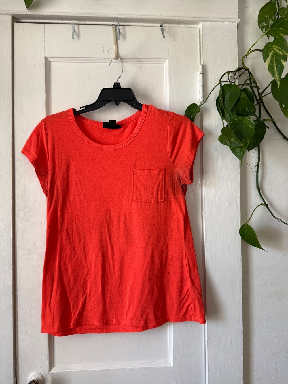 attention Coral Red Short Sleeve Pocket Tee XL